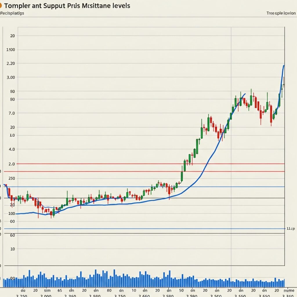 Stock Chart with Support and Resistance