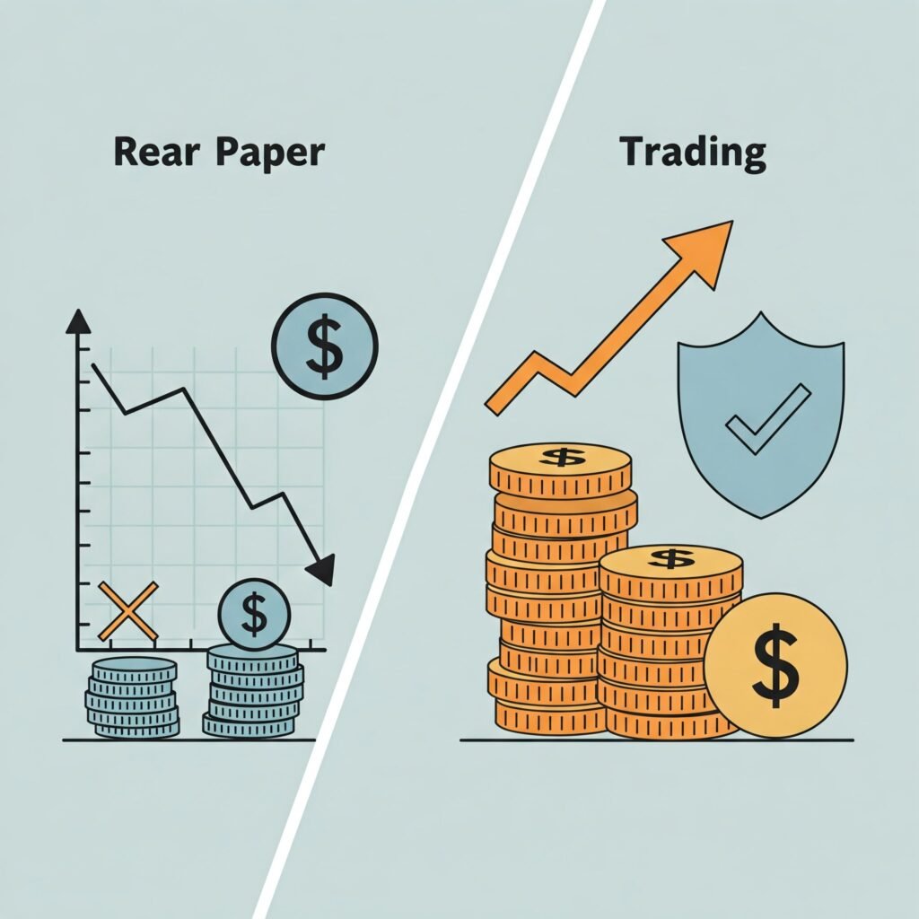 Paper trading vs real trading