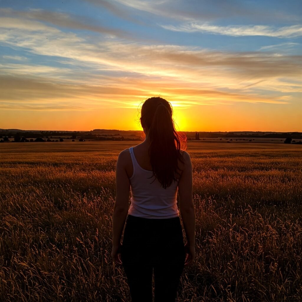 Visual metaphor of a person viewing an open landscape