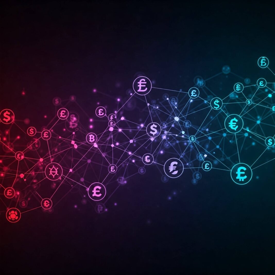 Visual of a bridge connecting the stock market and cryptocurrency