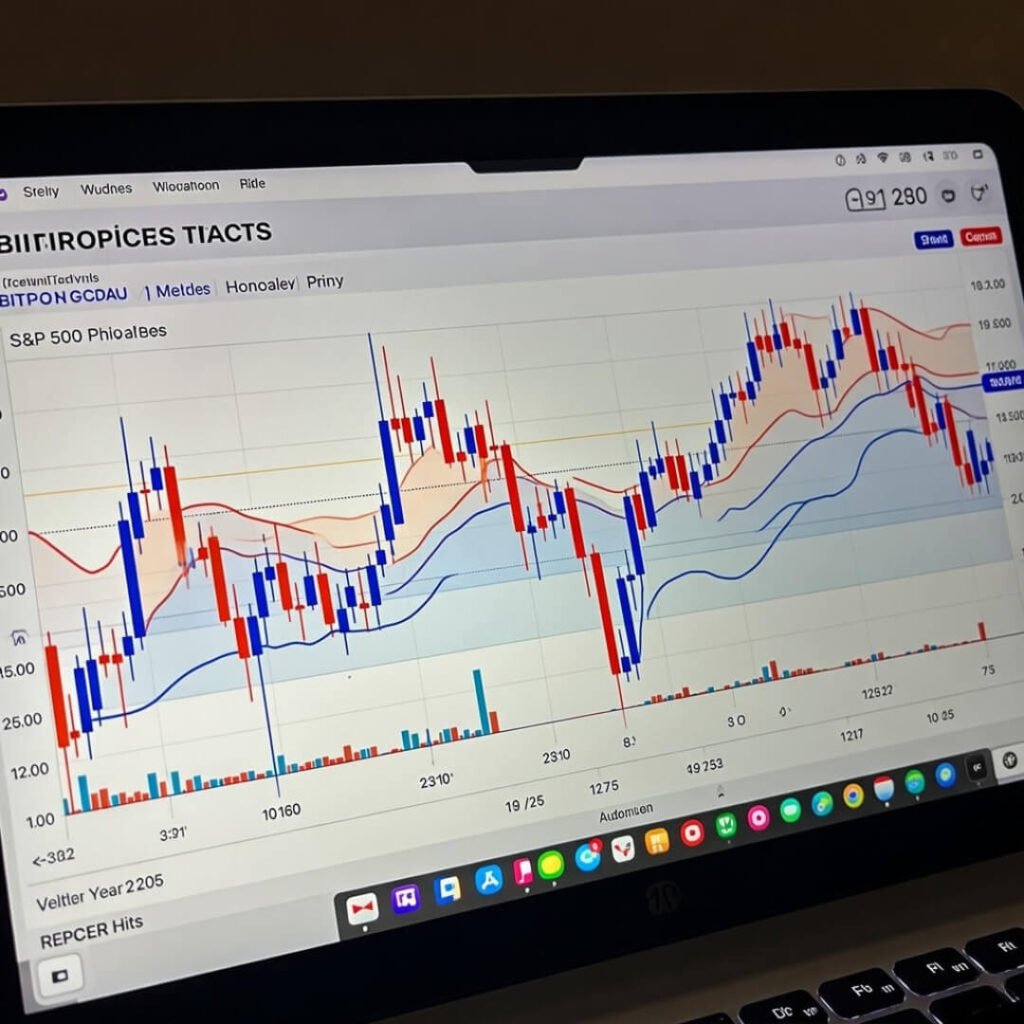 Bitcoin vs S&P 500 2025 performance chart on screen.